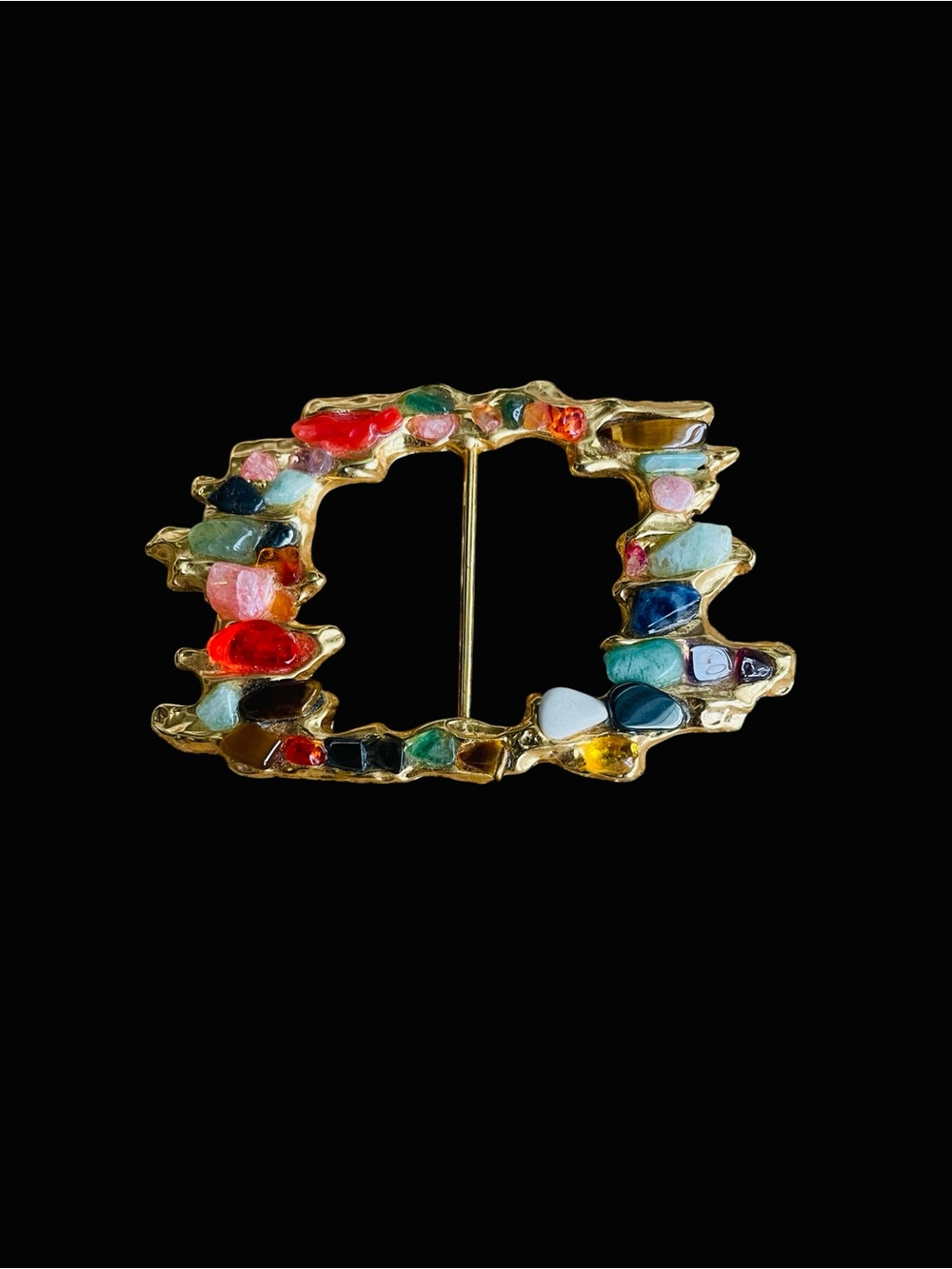 Vintage Franklab Paris Couture Gemstone Encrusted Belt Buckle